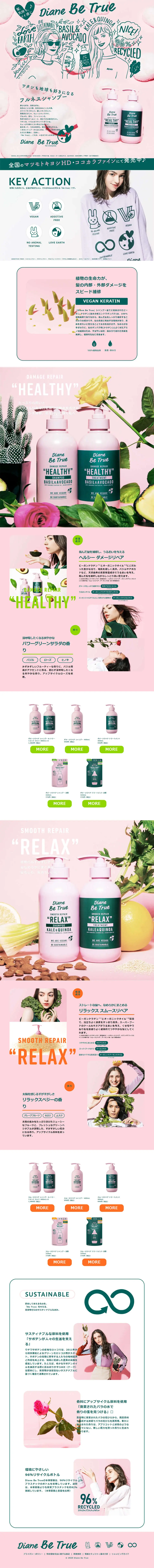 DianeBeTrue LP design (Skincare, Bodycare, Haircare / Pink shades / Cute style) PC version