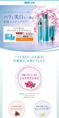 デルメッド　トライアルセットのLPデザイン（美容・スキンケア・香水／ブルー系／シンプル系）PC版
