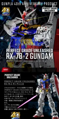 PERFECT GRADE UNLEASHED 1/60 RX-78-2 ガンダムのLPデザイン（玩具・ホビー・フィギュア／ブラック系／かっこいい系）スマホ版
