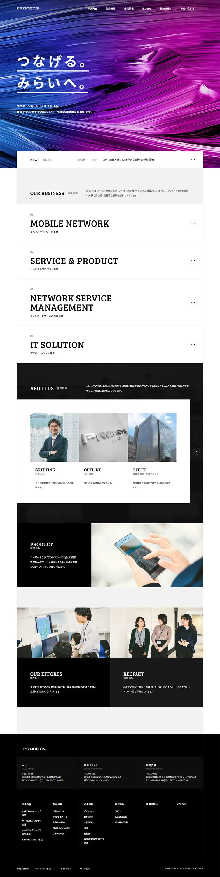Pronets LP design (Services, Insurance, and Finance / Black-colored / Simple) PC version