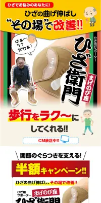 ひざ衛門のLPデザイン（日用雑貨／ホワイト系／和風系）PC版