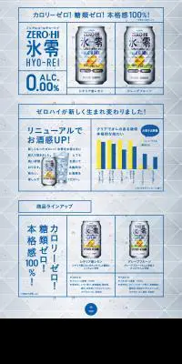 ゼロハイ氷零のLPデザイン（飲料・お酒／グレー系／シンプル系）PC版