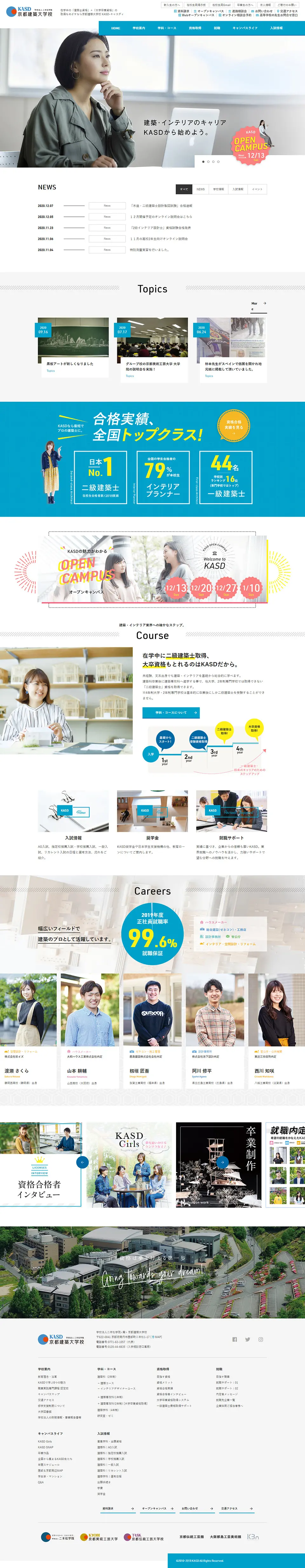 Kyoto Kenchiku Daigakko LP design (Learning Materials / White-based / Refreshing type) PC version