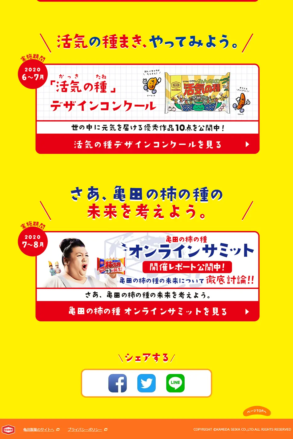 Kameda no Kaki no Tane: What is it, exactly? Issue LP design (Events, Campaigns, Gifts / yellow / Strong) PC version