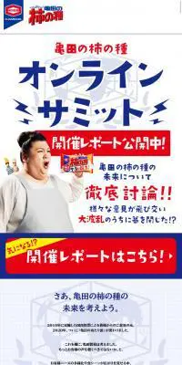 亀田の柿の種　オンラインサミットのLPデザイン（インターネットサービス／ブルー系／シンプル系）スマホ版