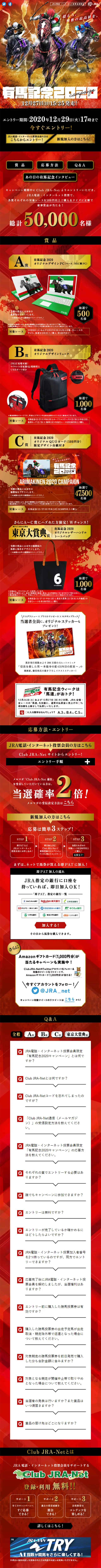 有馬記念2020のLPデザイン（サービス・保険・金融／レッド系／力強い系）スマホ版