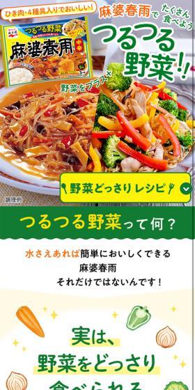 麻婆春雨のLPデザイン（食品／オレンジ系／シンプル系）スマホ版