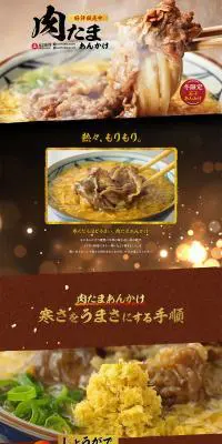 肉たまあんかけのLPデザイン（食品／ブラウン系／和風系）PC版