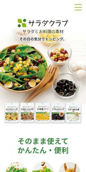 Salad Club LP design (food / White-based / Simple) Mobile version