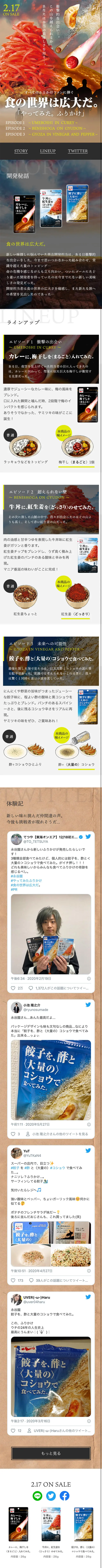 やってみた。ふりかけのLPデザイン（食品／ブラウン系／かっこいい系）スマホ版
