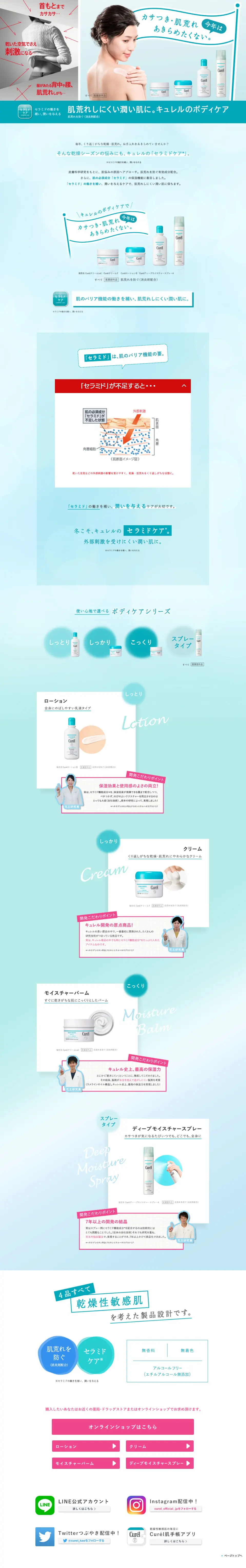 Curel Body Care LP design (Skincare, Bodycare, Haircare / Shades of blue / Refined style) PC version