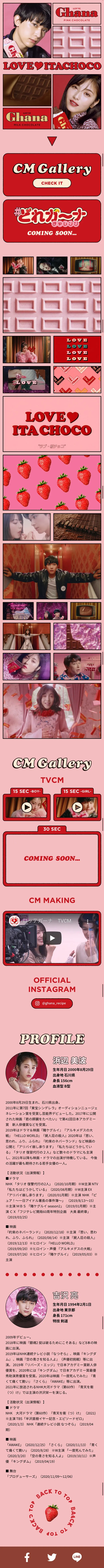 LOVEITACHOCO LP design (Sweets and Snacks / Pink shades / Cute style) Mobile version