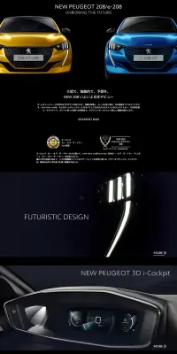 NEW PEUGEOT 208/e-208のLPデザイン（車・バイク・自転車／ブラック系／かっこいい系）PC版