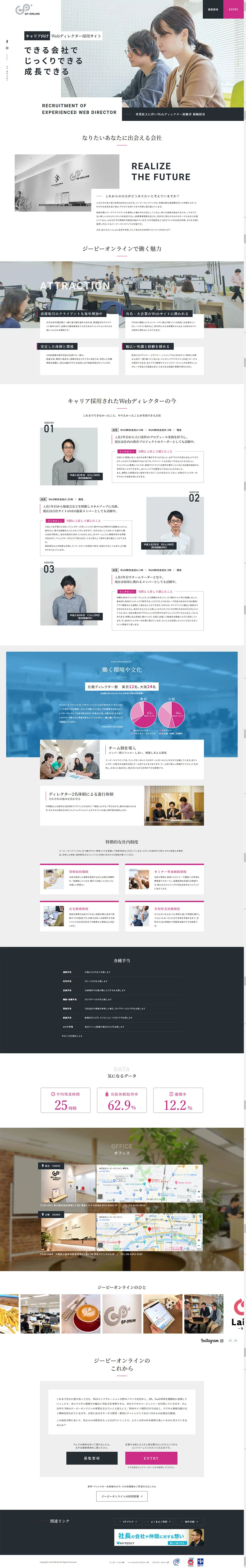 Career-oriented Web Director Recruitment Site LP design (Recruitment and Hiring / White-based / Simple) PC version