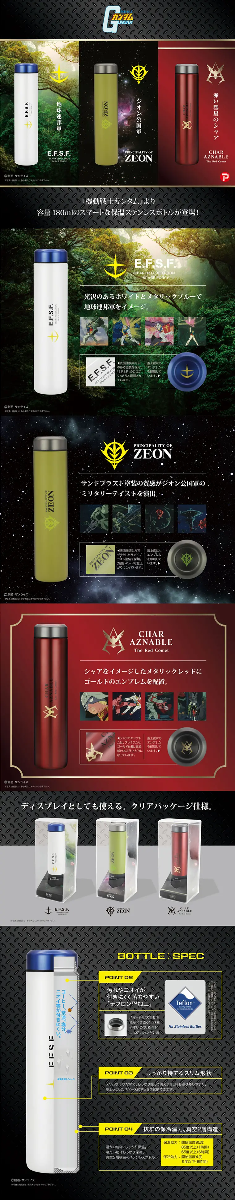 Mobile Suit Gundam Smart Bottle LP design (goods / Black-colored / Cool style) PC version