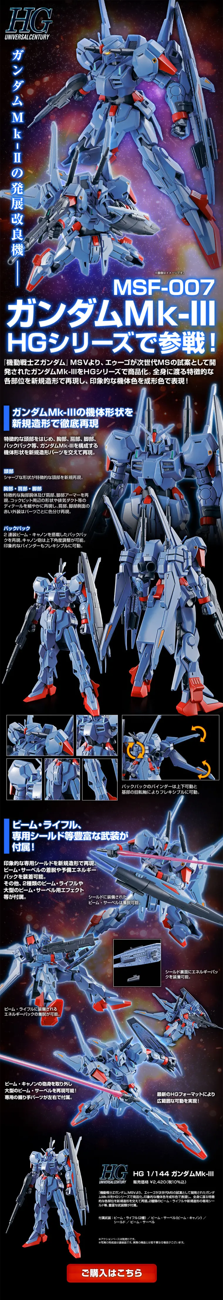 HG 1/144 Gundam Mk-III LP design (Kids, Baby, Toys / Black-colored / Cool style) PC version