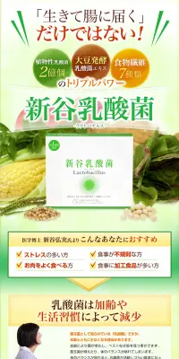 新谷乳酸菌のLPデザイン（健康・美容食品・サプリ／グリーン系／健康・癒し系）PC版