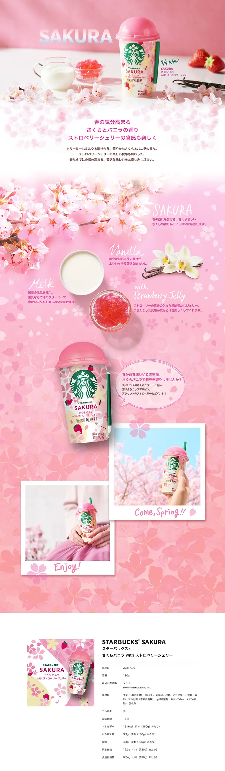 Sakura Vanilla with Strawberry Jelly LP design (Beverages and Alcohol / Pink shades / Refined style) PC version