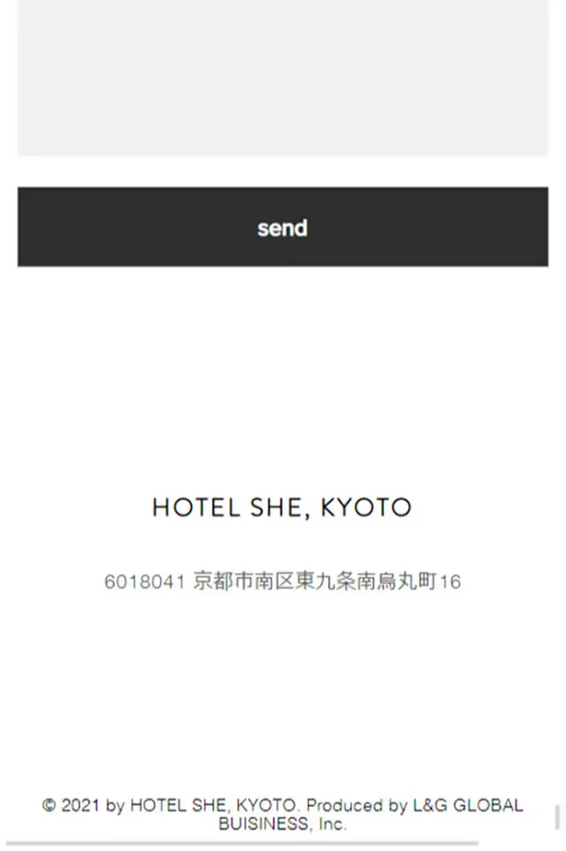 HOTELSHE, KYOTO LP design (Travel & Outdoor / Multi-color type / Simple) Mobile version
