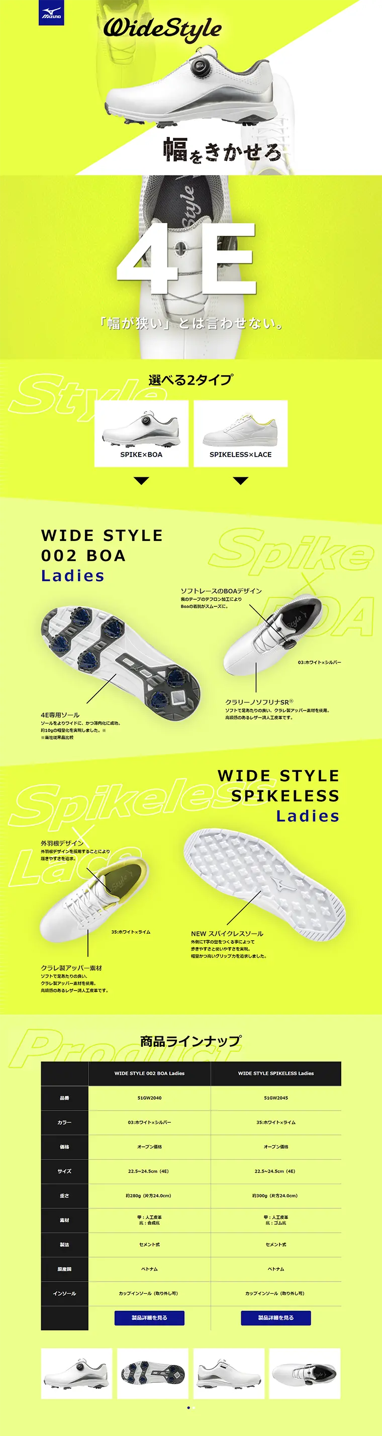 WIDE STYLE LadiesのLPデザイン（スポーツ／イエロー系／かっこいい系）PC版