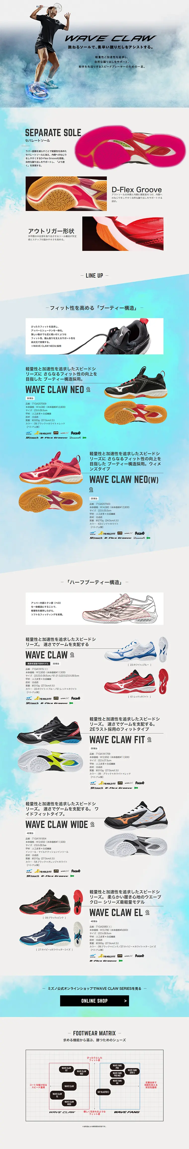 WAVE CLAWのLPデザイン（スポーツ／ブルー系／爽やか系）PC版