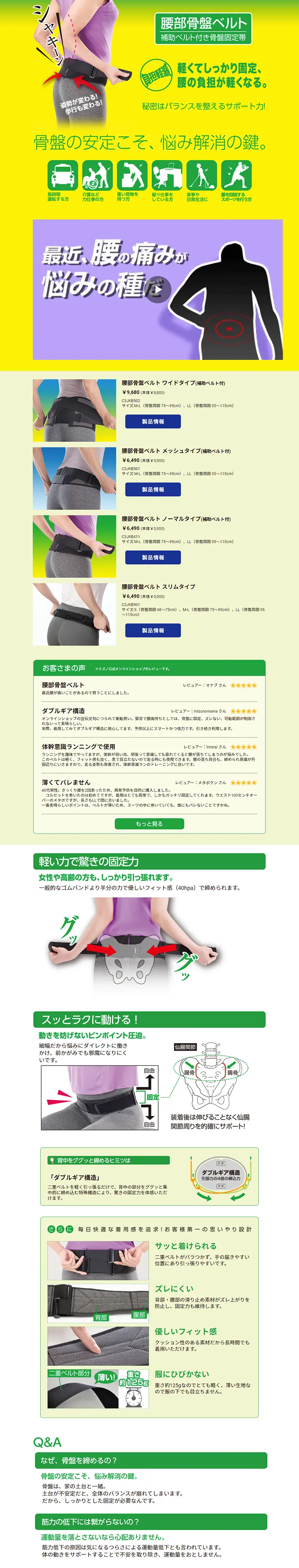 Mizuno Lumbar Pelvic Belt LP design (goods / yellow / Health and Wellness) PC version