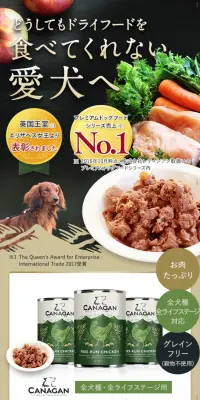 カナガンドッグフードチキン ウェットタイプのLPデザイン（ペット・花・DIY工具／ベージュ系／健康・癒し系）スマホ版