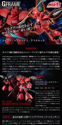 機動戦士ガンダム Gフレーム ゲルググ・ウェルテクス・テスタロッサのLPデザイン（玩具・ホビー・フィギュア／ブラック系／かっこいい系）PC版