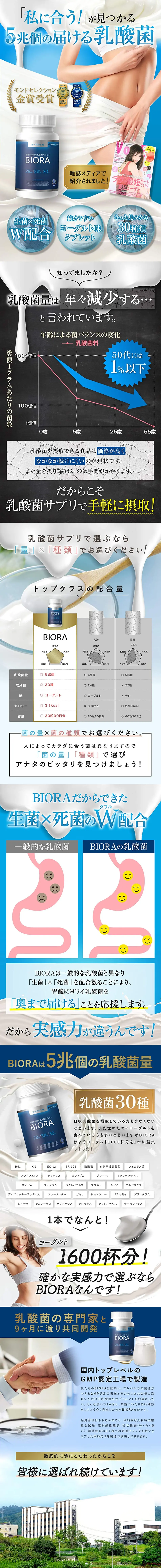 BIORA LP design (Health and Beauty Foods and Supplements / Shades of blue / Trust and Safety) PC version