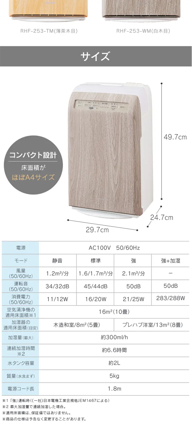 Humidifying Air Purifier for 10 Tatami Rooms, Design Model RHF-253 LP design (pc / White-based / Trust and Safety) PC version