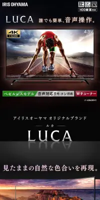 音声操作 4K対応液晶テレビ LUCA ベゼルレスモデル 43インチ ブラックのLPデザイン（家電・パソコン・通信機器／ホワイト系／信頼・安心系）PC版