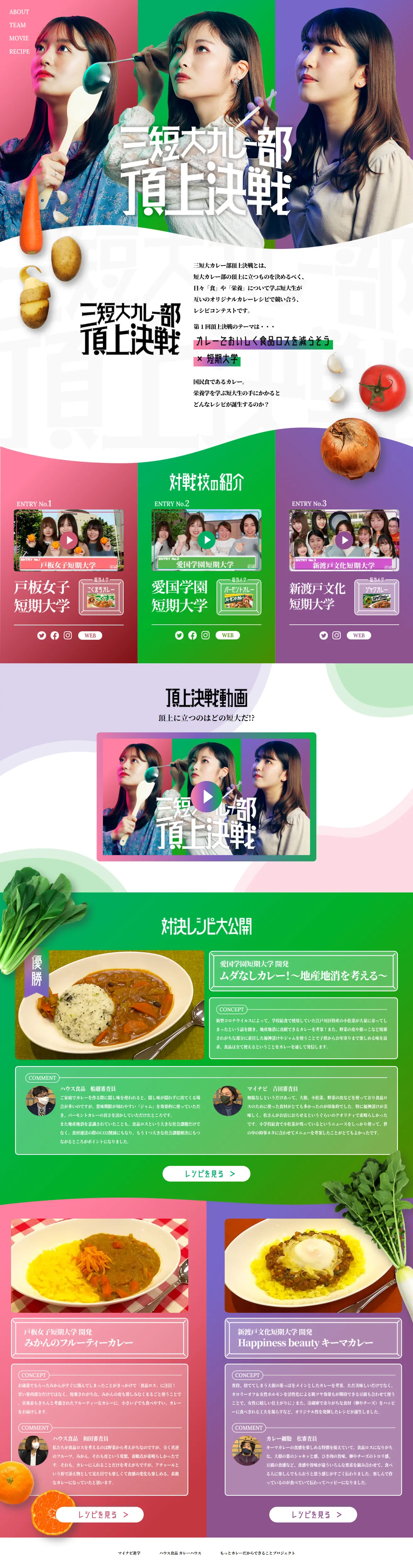 Three Junior Colleges Curry Club Showdown LP design (food / Green tones / Cute style) PC version