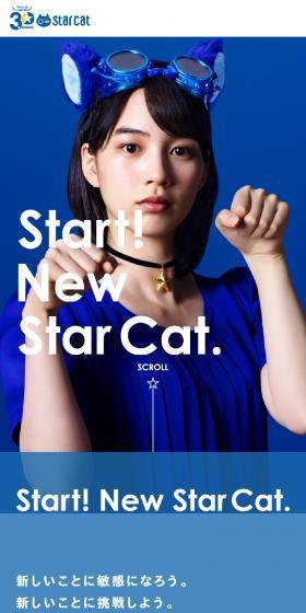 StarCat30周年のLPデザイン（インターネットサービス／ブルー系／シンプル系）スマホ版