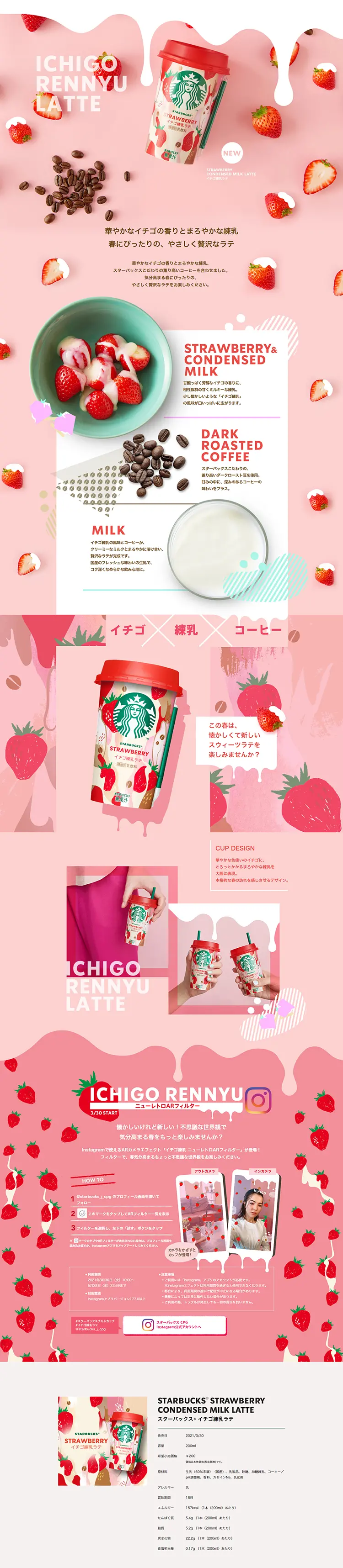 Starbucks Strawberry Condensed Milk Latte LP design (Beverages and Alcohol / Pink shades / Refined style) PC version
