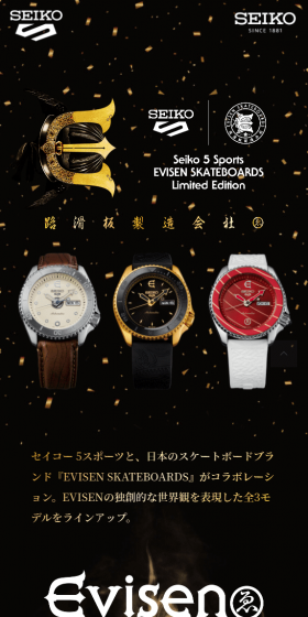 EVISENSKATEBOARDS Collaboration LP design (fashion / Black-colored / Cool style) Mobile version