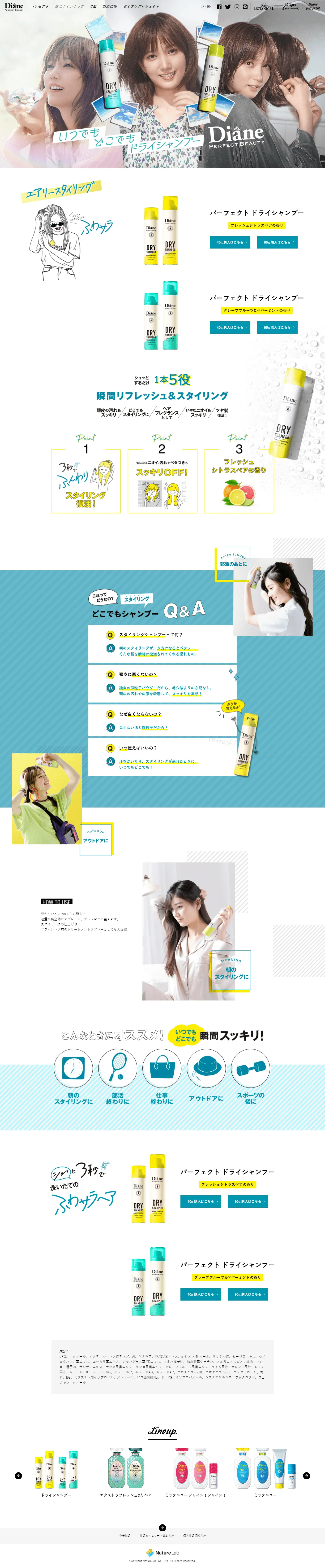 Diane Perfect Beauty LP design (Beauty, Skincare, Fragrance / Green tones / Cute style) PC version