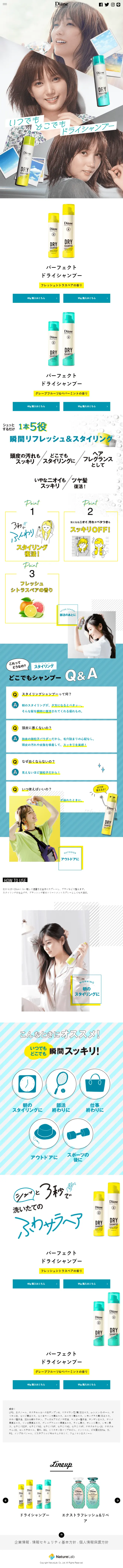 Diane Perfect Beauty LP design (Beauty, Skincare, Fragrance / Green tones / Cute style) Mobile version