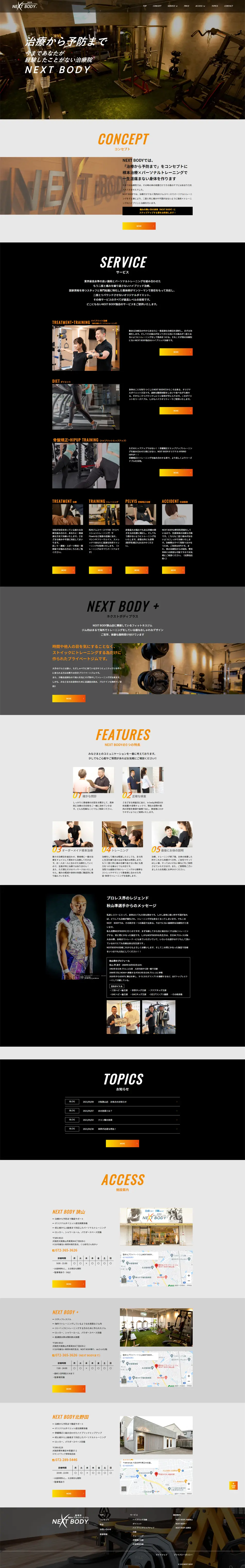 Chiropractic & Bodywork Clinic and Private Gym LP design (sports / Black-colored / Cool style) PC version