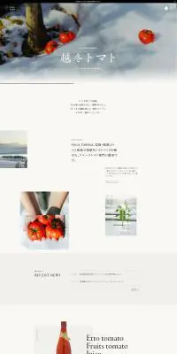 越冬トマトのLPデザイン（フルーツ・果物・野菜／ホワイト系／シンプル系）PC版