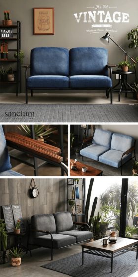 sanctum 2人掛けデニムソファのLPデザイン（インテリア・家具・寝具／ホワイト系／キレイ系）スマホ版