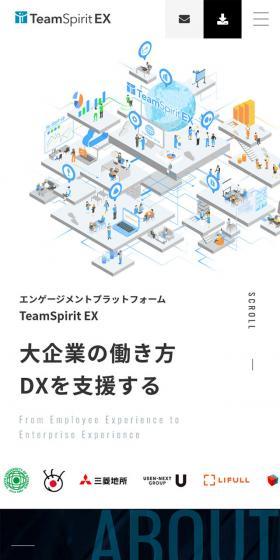 TeamSpiritEX LP design (Internet service / White-based / Simple) Mobile version