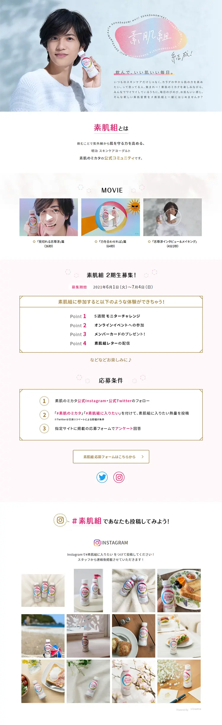 素肌組のLPデザイン（健康・美容食品・サプリ／ホワイト系／清潔系）PC版