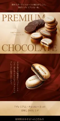 プレミアム・チョコレート カカオサンドクッキーのLPデザイン（スイーツ・スナック菓子／ブラウン系／キレイ系）PC版