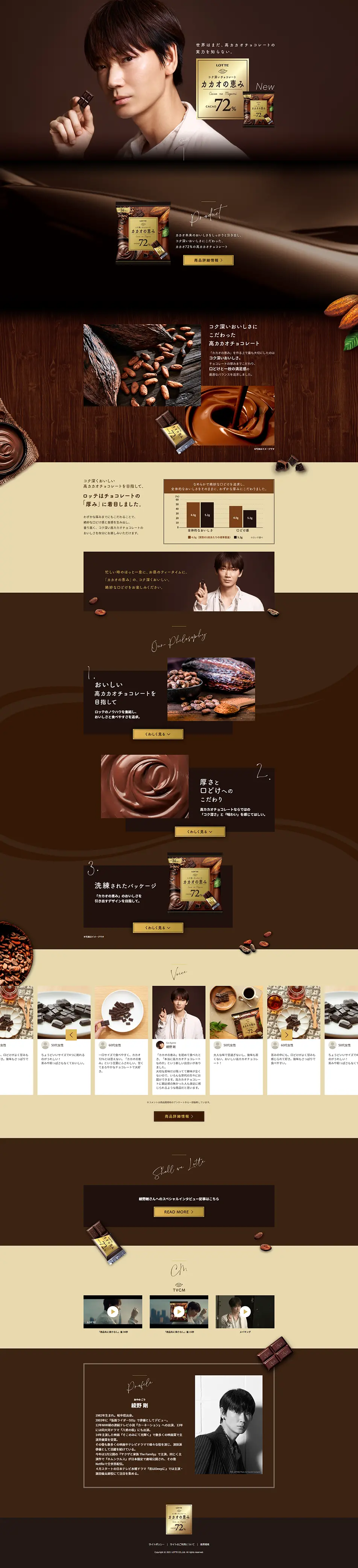 Cacao's Blessing LP design (Sweets and Snacks / Brown tones) PC version