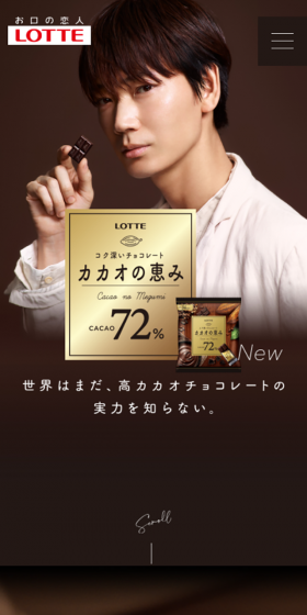 カカオの恵みのLPデザイン（スイーツ・スナック菓子／ブラウン系）スマホ版