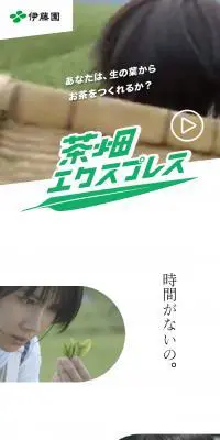 お～いお茶 茶畑エクスプレスのLPデザイン（お茶・紅茶・珈琲／イエロー系／にぎやか系）スマホ版