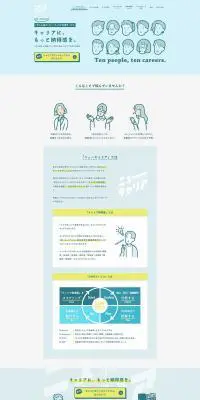 ニューキャリアのLPデザイン（求人・採用関連／ブルー系／キレイ系）PC版