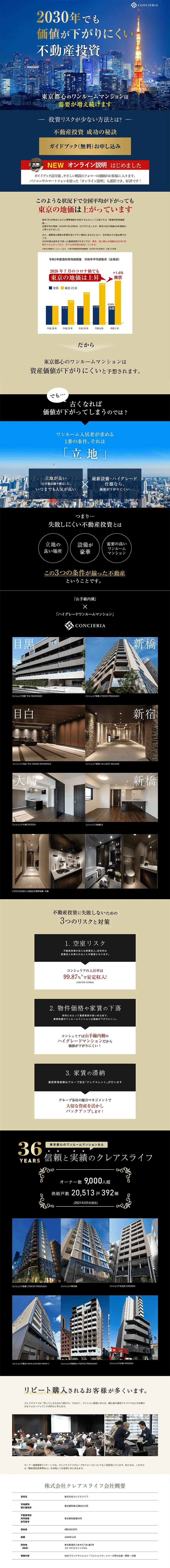 Investment condominium "Concelia" LP design (Housing and Real Estate / Shades of blue / Trust and Safety) PC version
