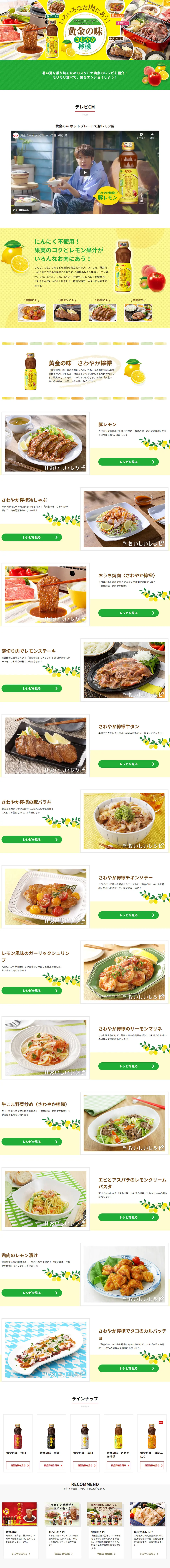 黄金の味 さわやか檸檬のLPデザイン（食品／イエロー系／爽やか系）PC版