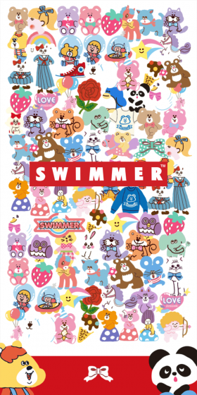 SWIMMERのLPデザイン（日用雑貨／レッド系／かわいい系）スマホ版